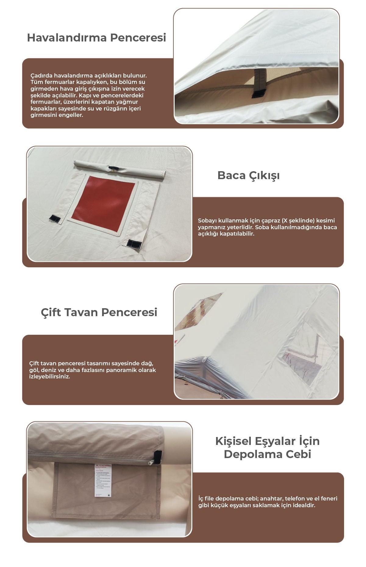HABL 6 Kişilik 6.3 m² - Tenteli Gölgelikli, 4 Mevsim, Su Geçirmez Şişme Çadır 300x210x200 cm