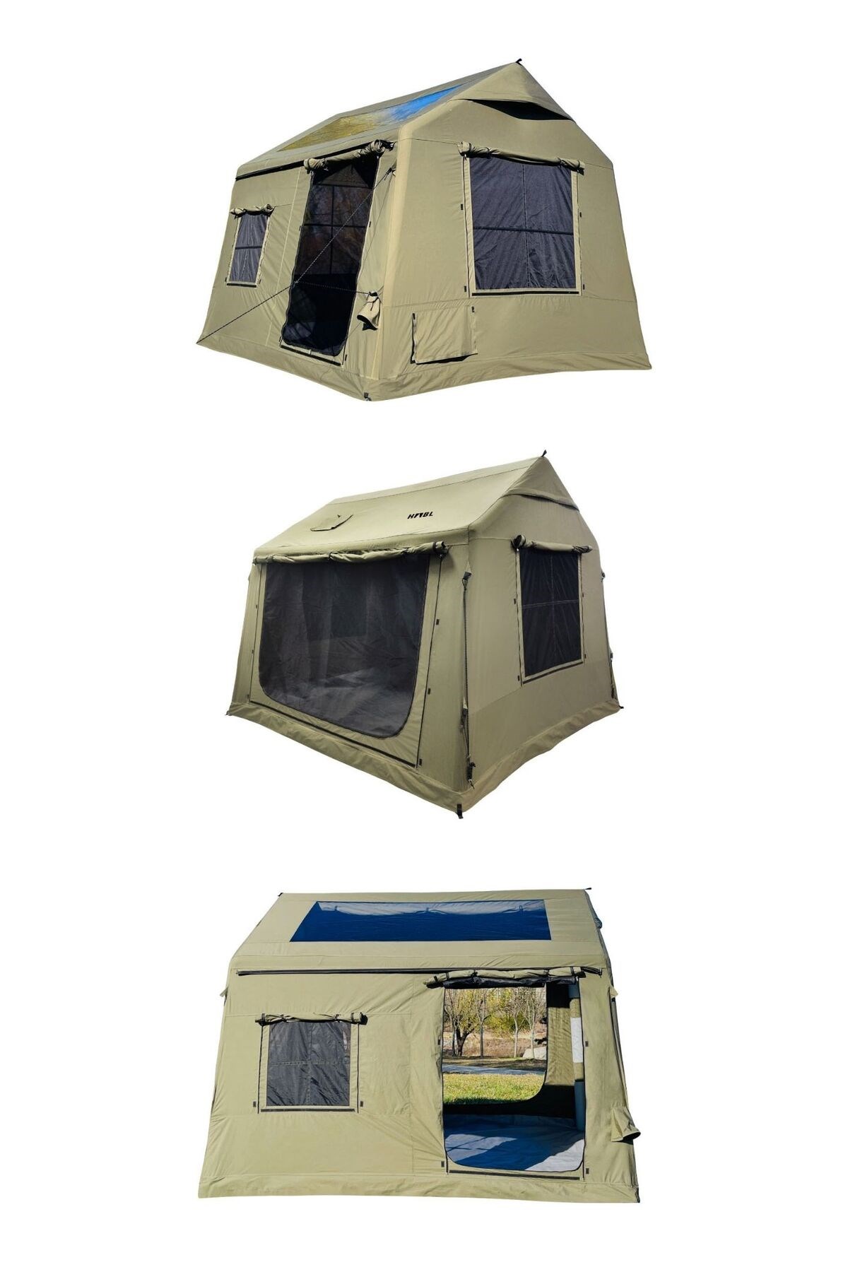 HABL 8 Kişilik 8.1 m² - Tenteli Gölgelikli, 4 Mevsim, Su Geçirmez Şişme Çadır 300x270x220 cm