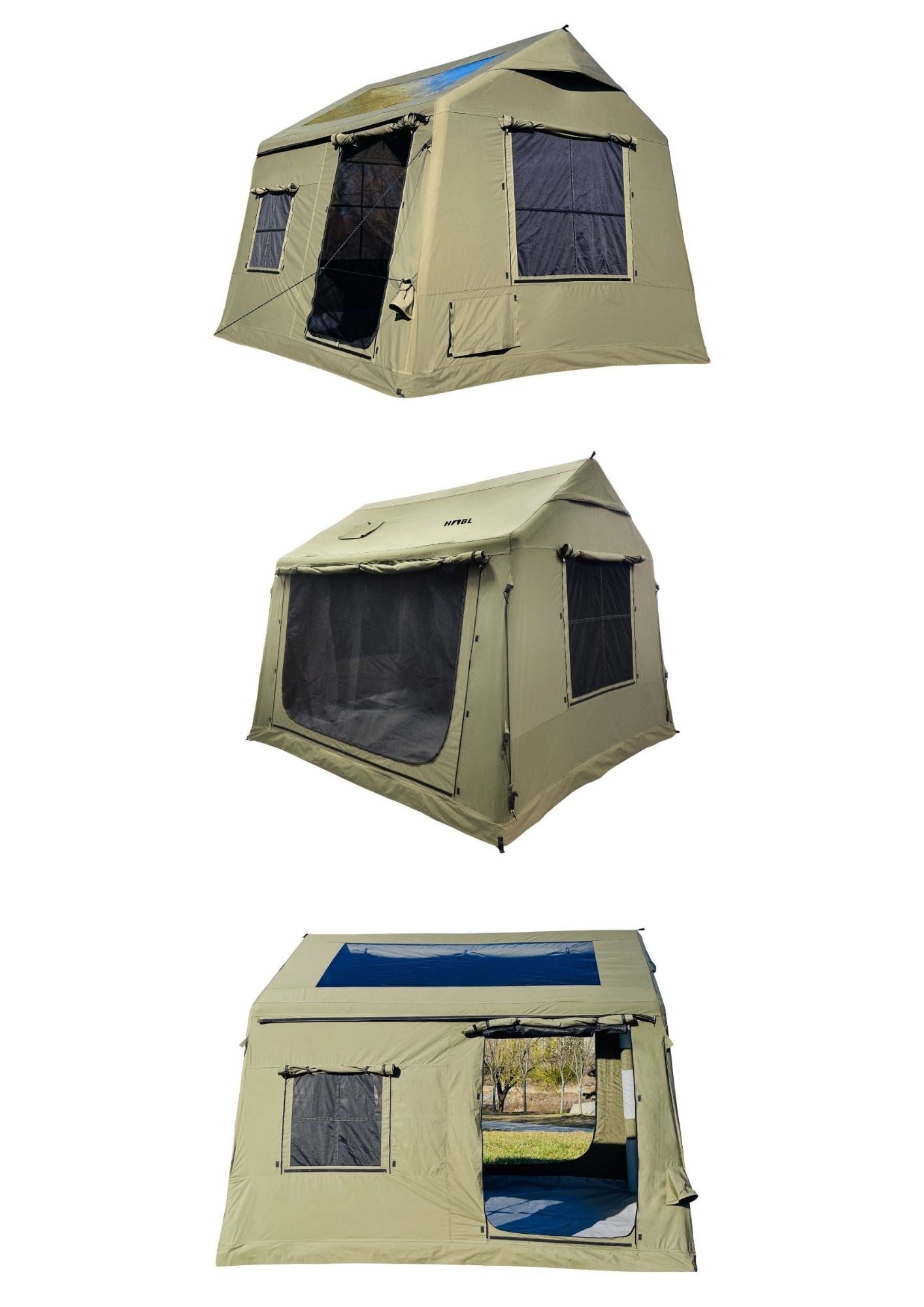HABL 8 Kişilik 8.1 m² - Tenteli Gölgelikli, 4 Mevsim, Su Geçirmez Şişme Çadır 300x270x220 cm