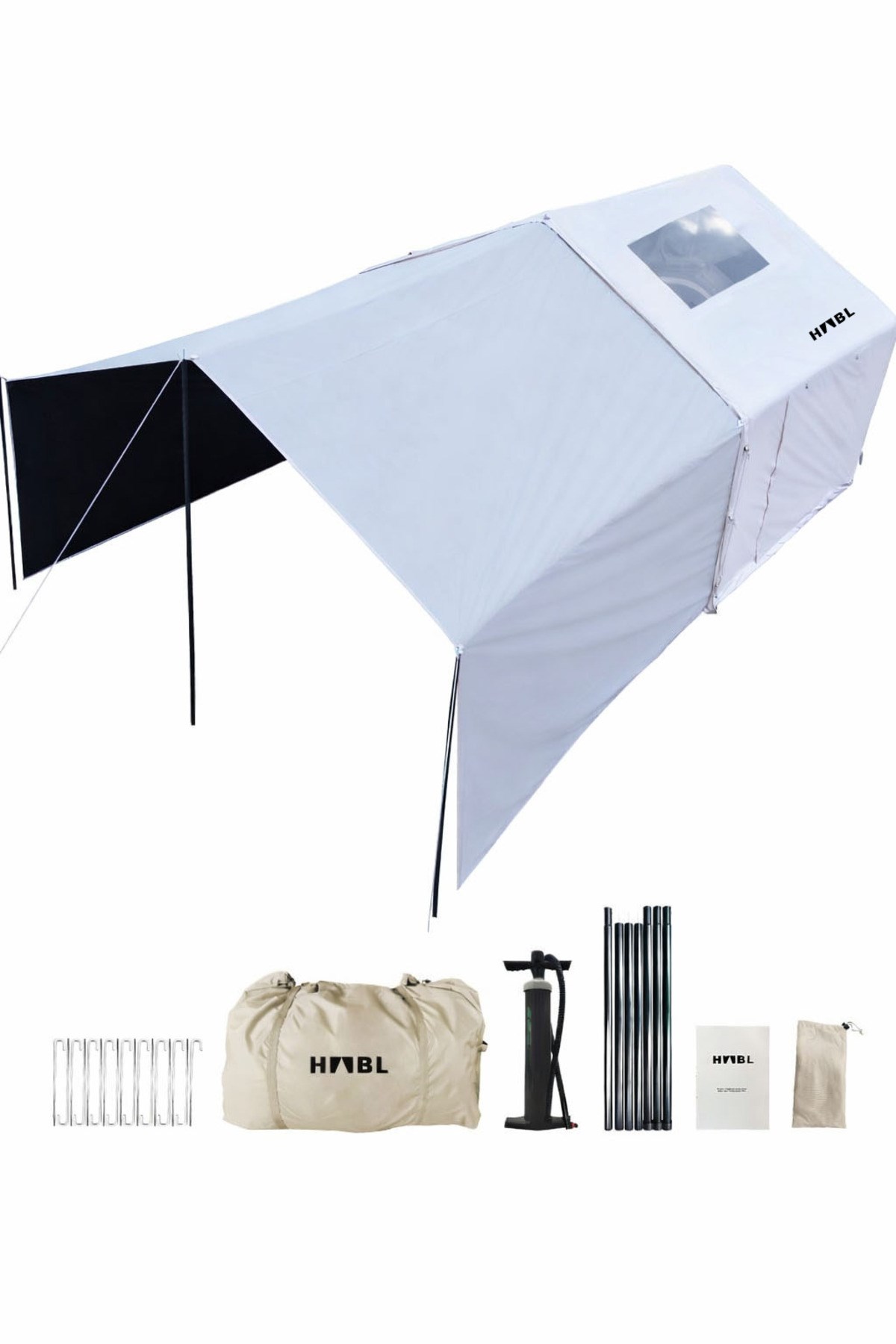 HABL 8 Kişilik 8 m² - Tenteli Gölgelikli, 4 Mevsim, Su Geçirmez Şişme Çadır 320x250x220 cm
