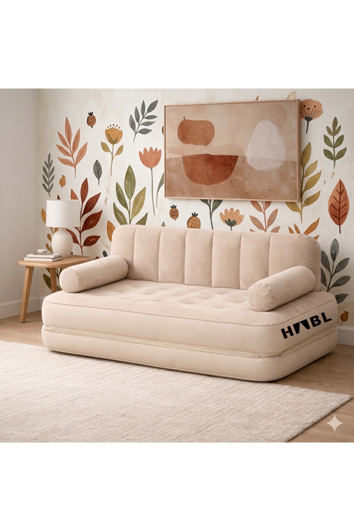 HABL Çift Kişilik 2'si 1 Arada Şarjlı Şişme Koltuk ve Yatak 190x150x65