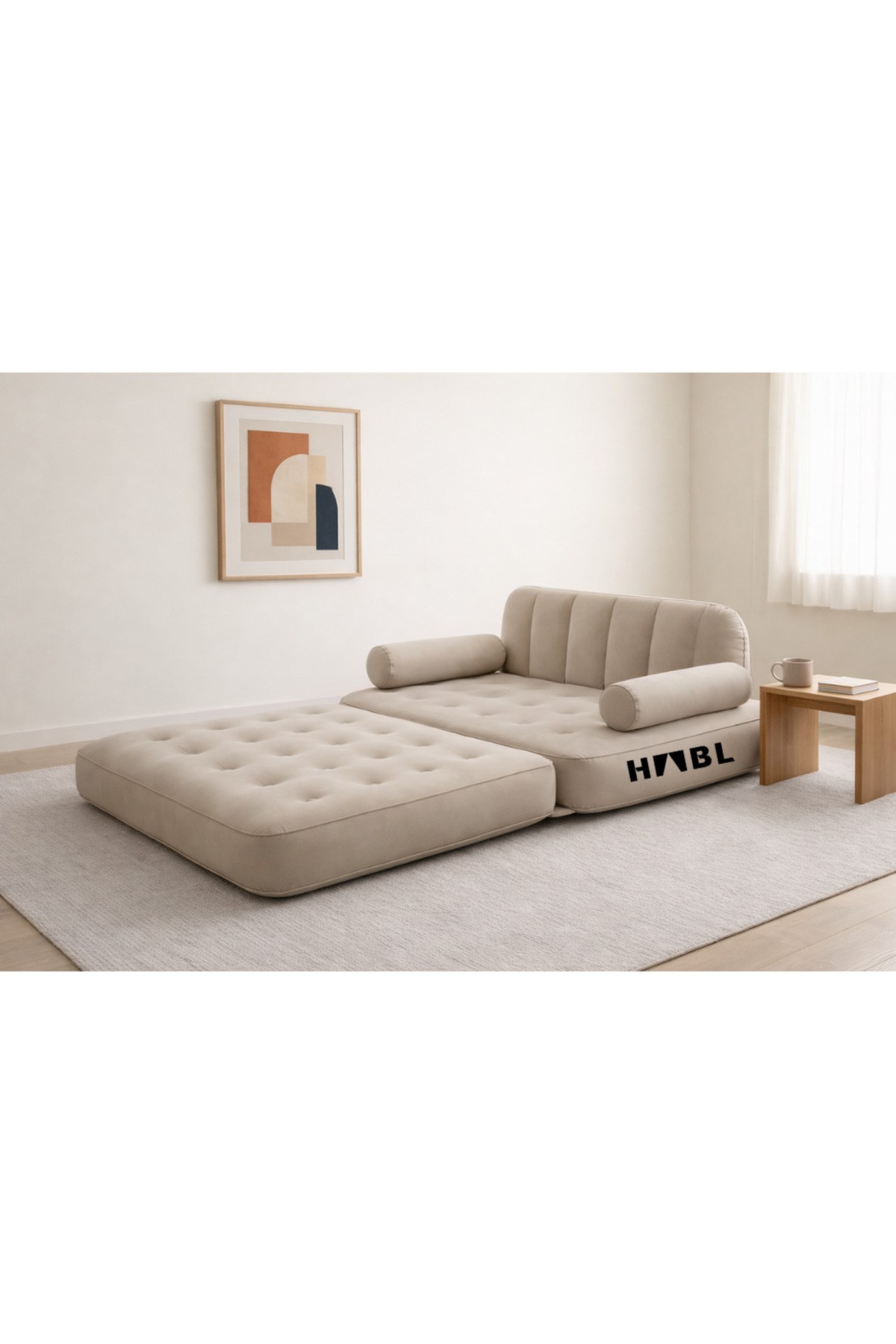 HABL Çift Kişilik 2'si 1 Arada Şarjlı Şişme Koltuk ve Yatak 190x150x65