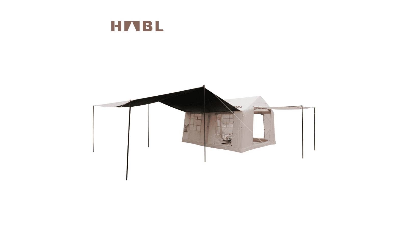 Habl Çift Tenteli Şişme Kamp Çadırı 420D Güçlendirilmiş Kumaş - 12 M2 - 2 Odalı