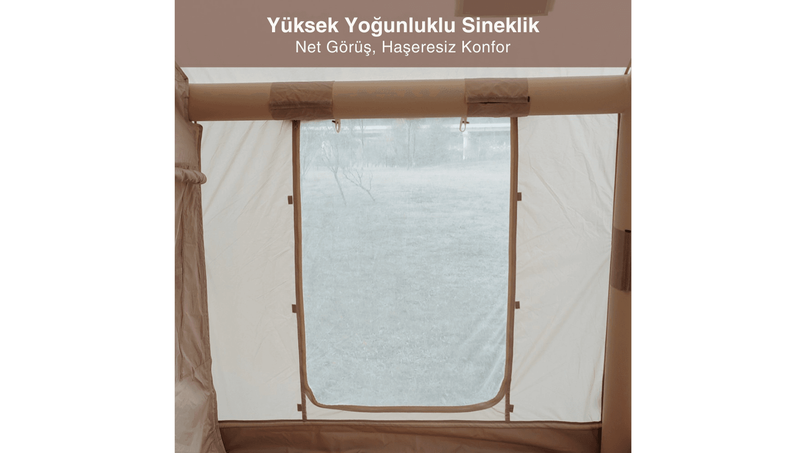 Habl Çift Tenteli Şişme Kamp Çadırı 420D Güçlendirilmiş Kumaş - 12 M2 - 2 Odalı