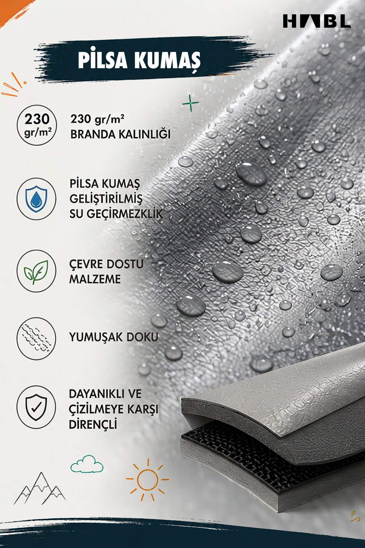 HABL Güçlendirilmiş Kamp ve Çadır Altı Brandası