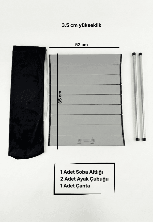 HABL Katlanabilir Alüminyum Lüks Soba Altlığı - Isı Yalıtımlı, Zemin Koruyucu Taşıma Çantalı