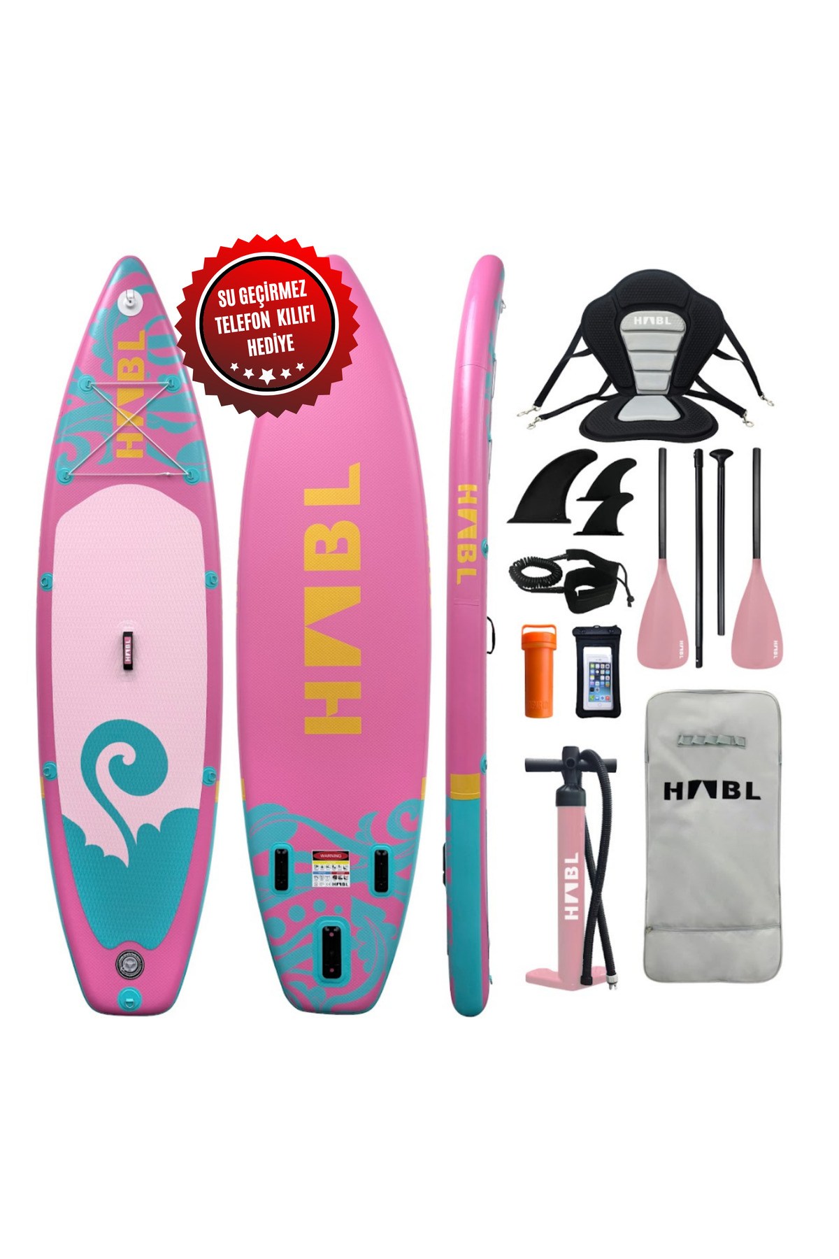 Habl Şişme Deniz Sup Board - Paddle Board – 320 x 81 x 15 Pembe