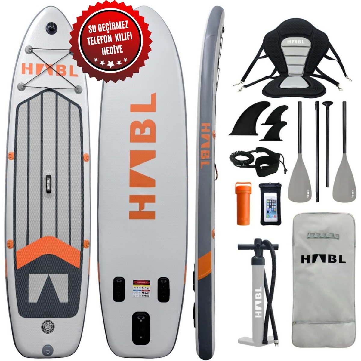 Habl Şişme Deniz Sup Board - Paddle Board – 320 x 81 x 15 Gri