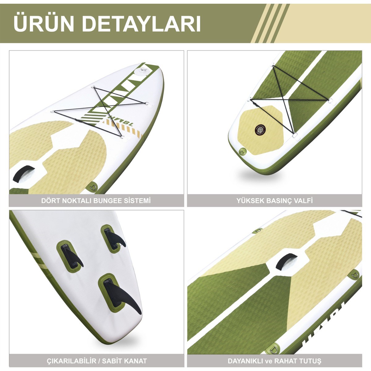 Habl Şişme Deniz Sup Board - Paddle Board – 320 x 81 x 15 Yeşil