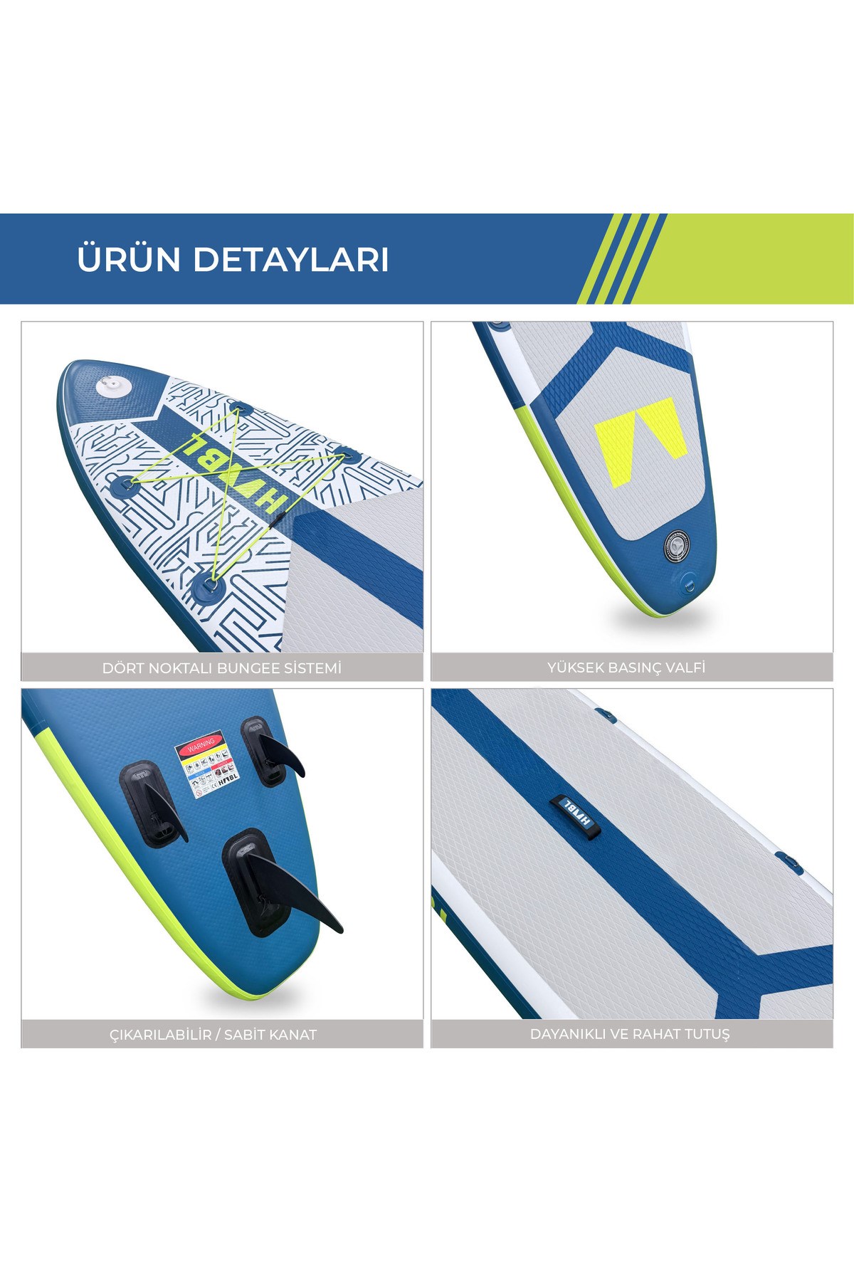 Habl Şişme Deniz Sup Board – Paddle Board - 320 x 81 x 15 Mavi