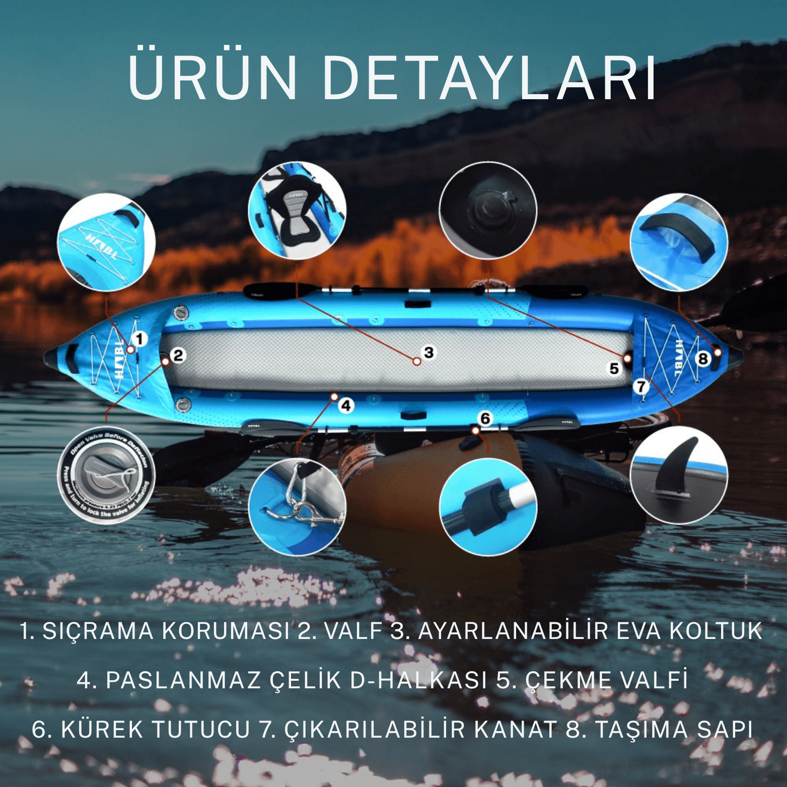 Habl Şişme Kano - 3 Kişilik