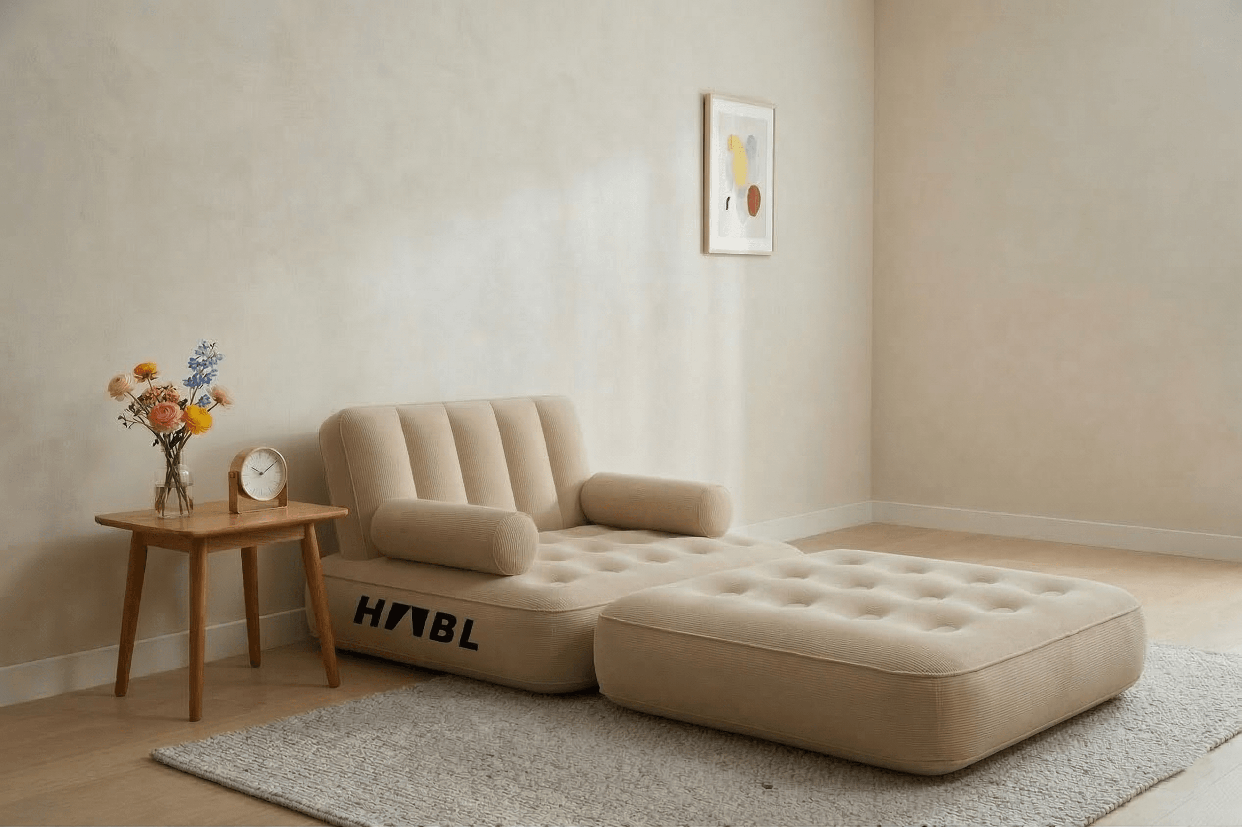 HABL Tek Kişilik 2'si 1 Arada Şarjlı Şişme Koltuk ve Yatak 190x100x65