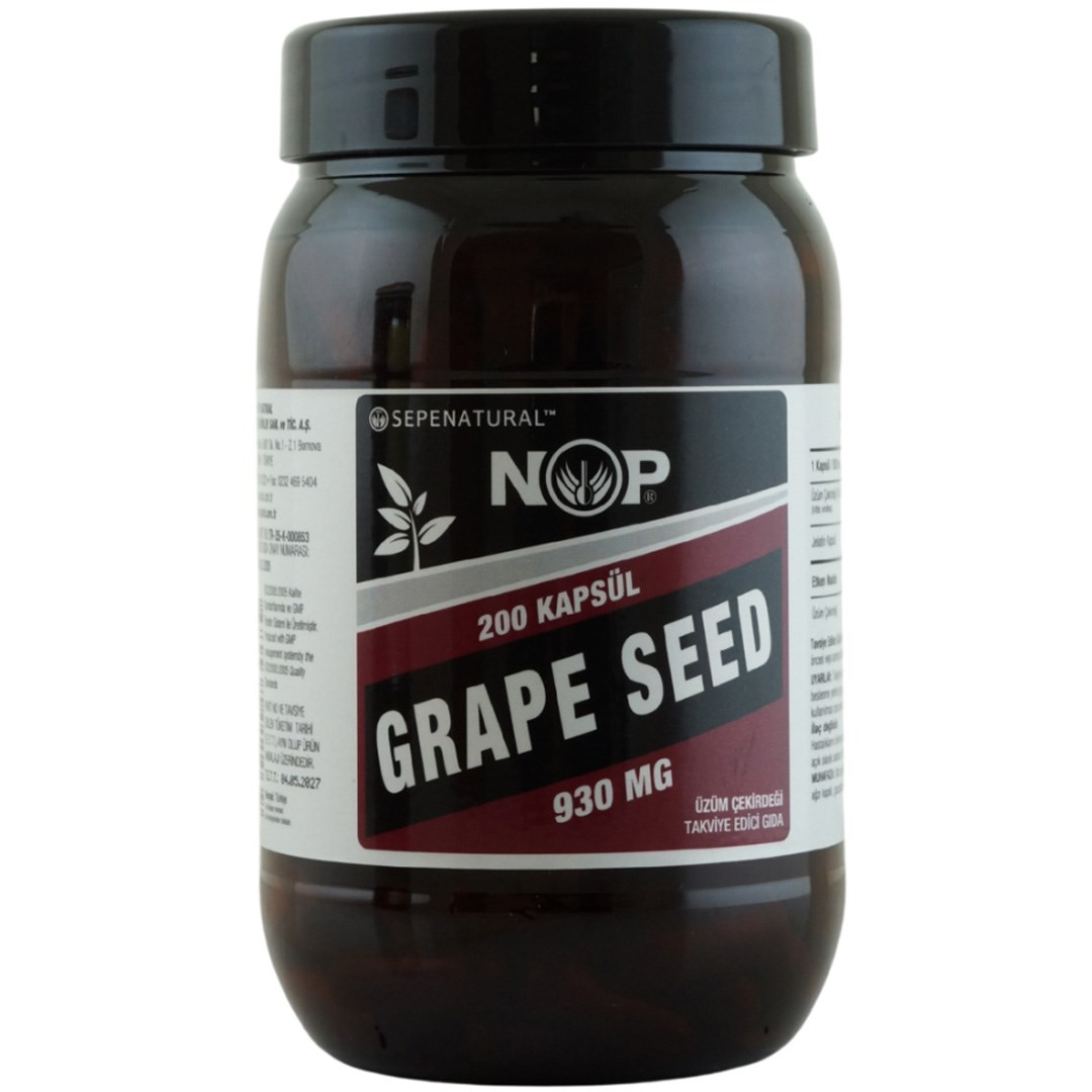 NOP  ÜZÜM ÇEKİRDEĞİ GRAPE SEED FULL POTENCY 200 KAPSUL X 930MG