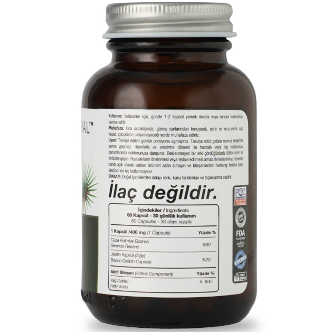 SPN  SAW PALMETTO CÜCE PALMİYE EKSTRESİ 60 KAPSUL X 400MG
