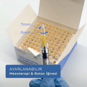 Unimaster Mezoterapi ve Botoks İğnesi 32 G Ayarlanabilir Boy 100 Adet