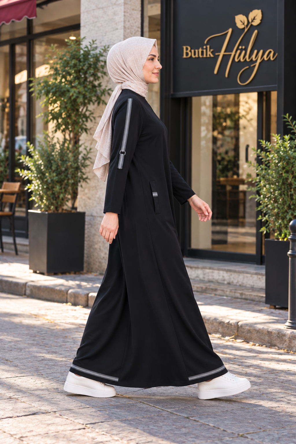 26129 Manşetli Elbise Siyah