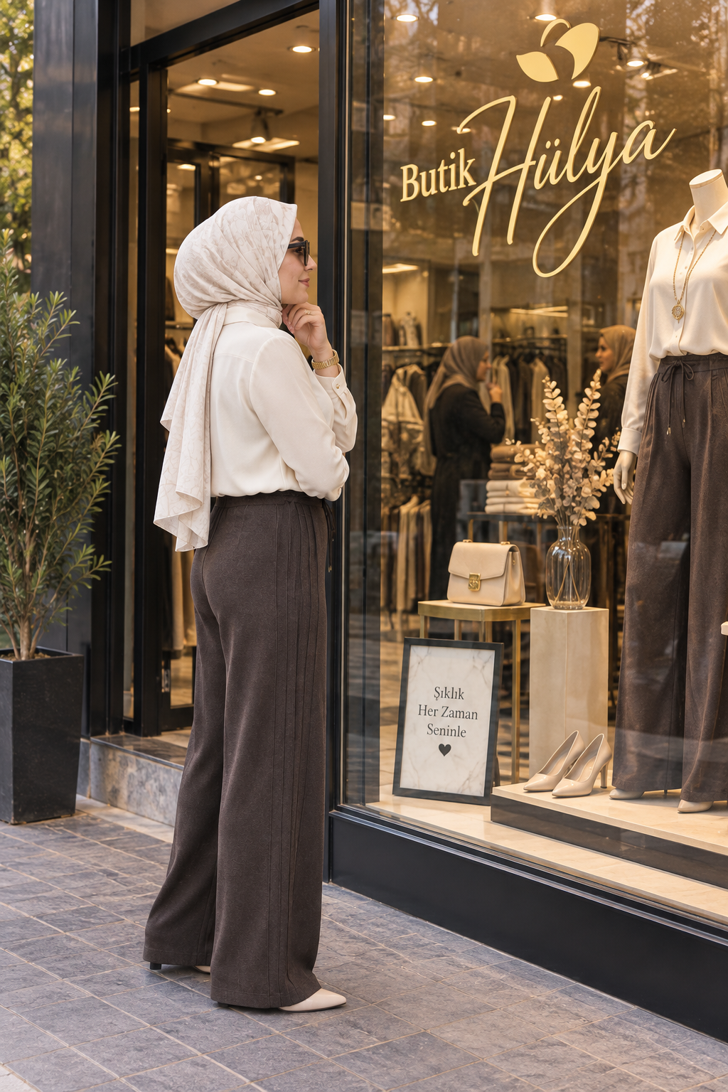 28110 Nubuk Modal Kumaş Pantolon Kahverengi