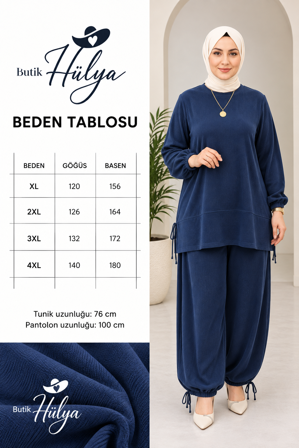 29122 Pike Şalvarlı Takım Lacivert