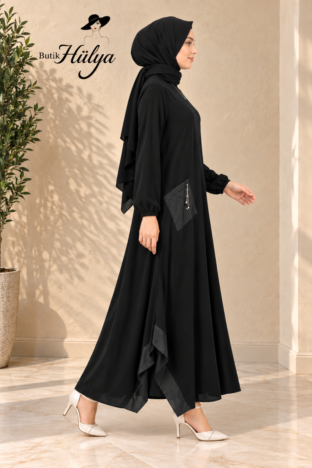 32109 derili tunik siyah