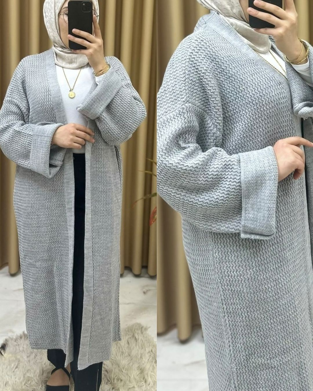 35112 Aşina hırka gri