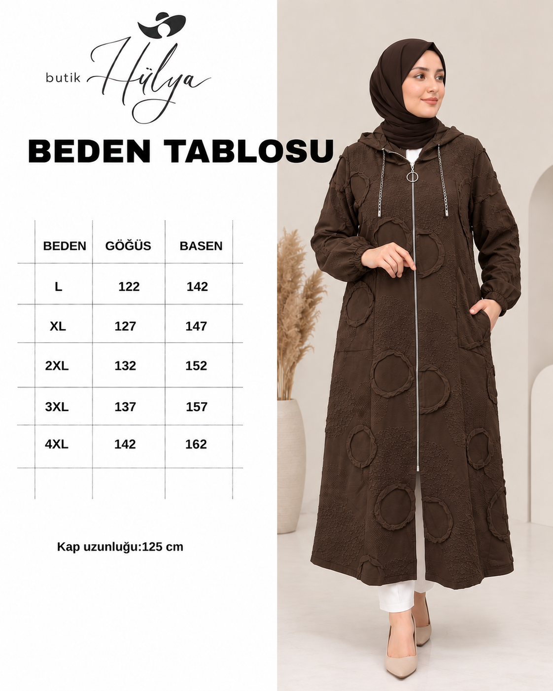 Azra Jakarlı Kabartmalı Zincirli Kap Kahverengi 30109