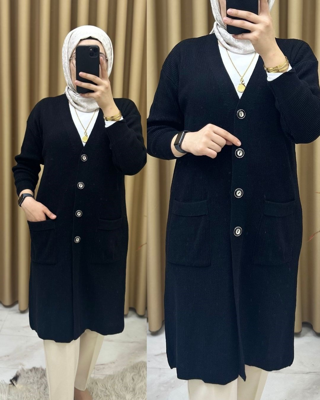 Çelik Örme Hırka Siyah 35105