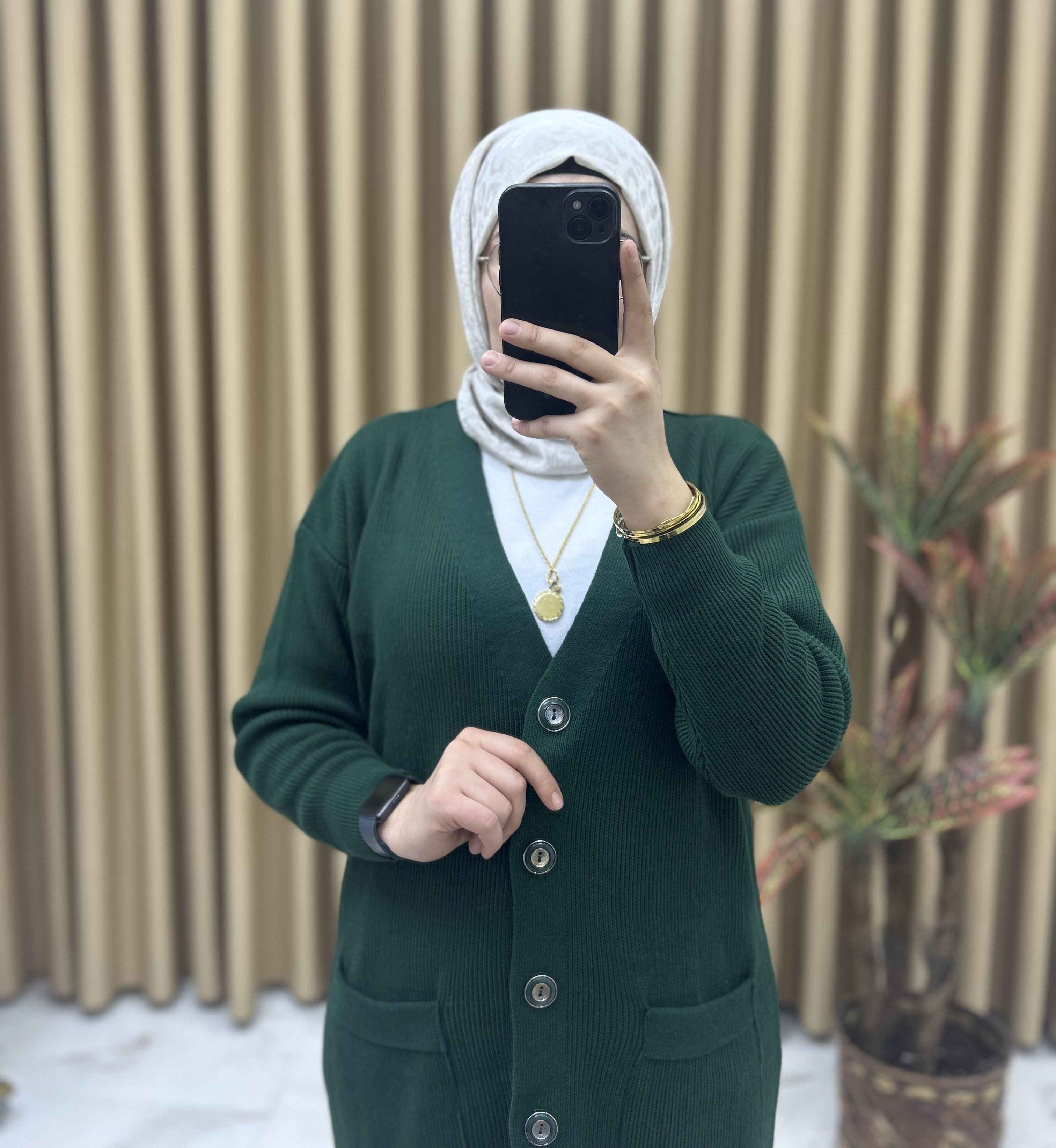 Çelik Örme Hırka Yeşil 35105
