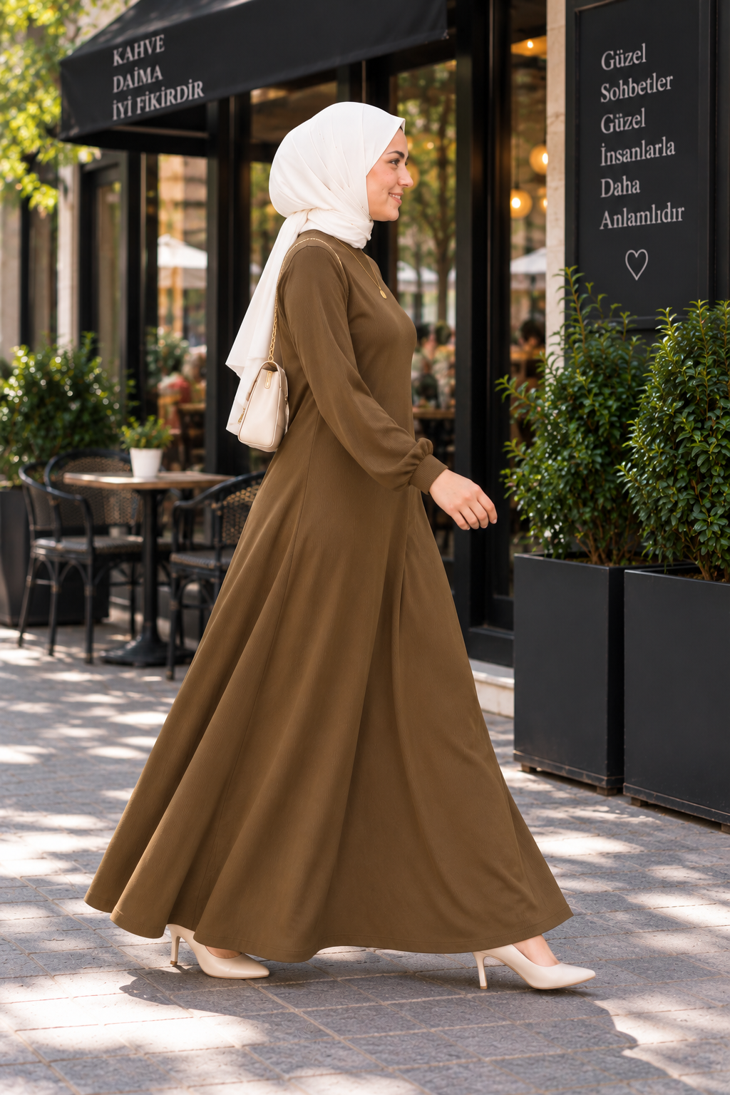 Ceylan Fitilli Elbise Hardal 26128