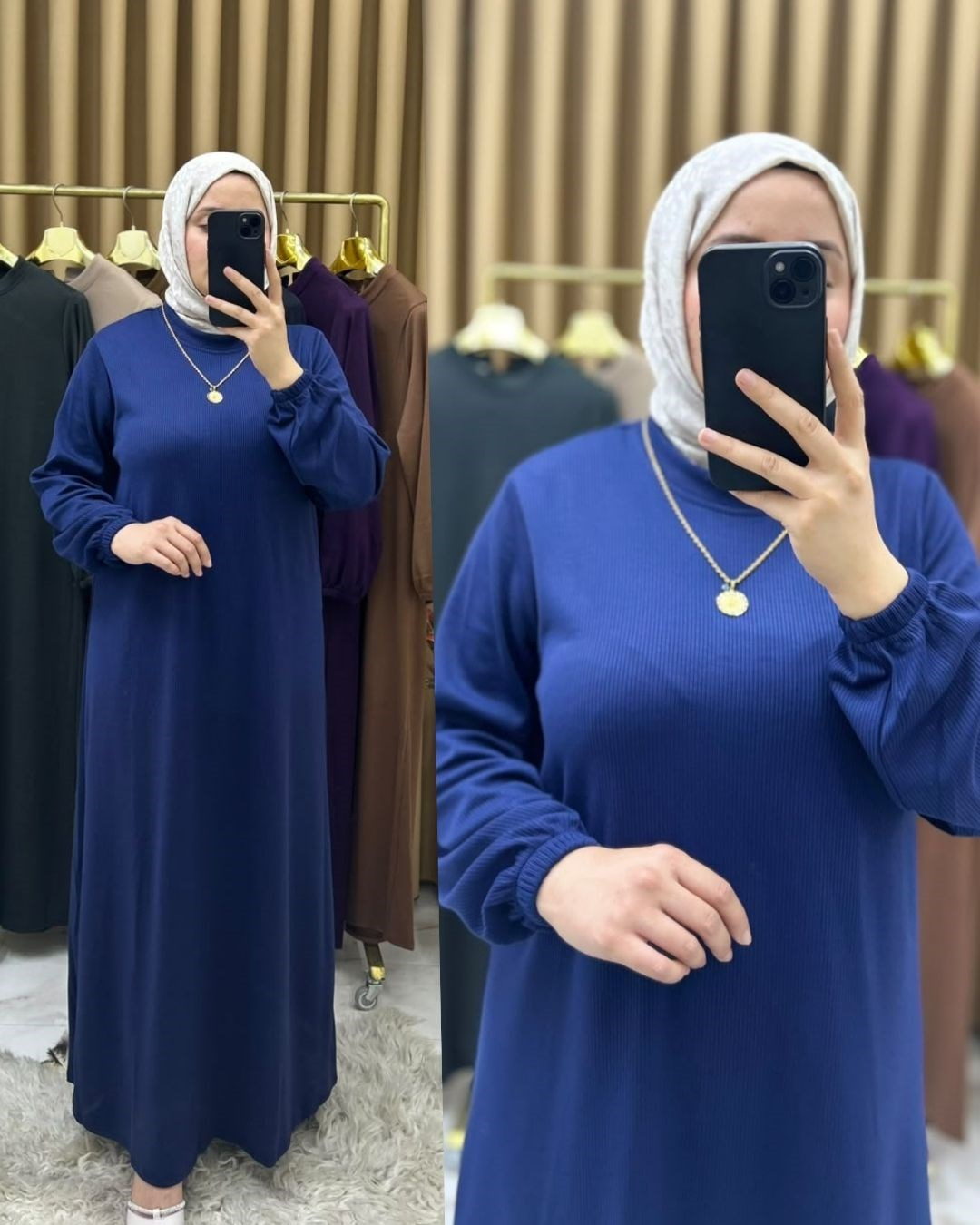 Ceylan Fitilli Elbise Lacivert 26128