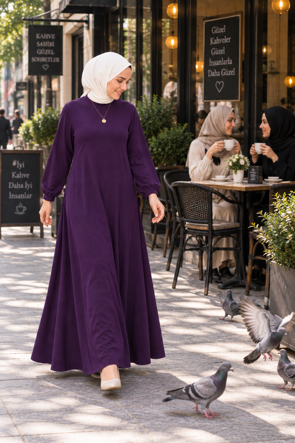 Ceylan Fitilli Elbise Mor 26128