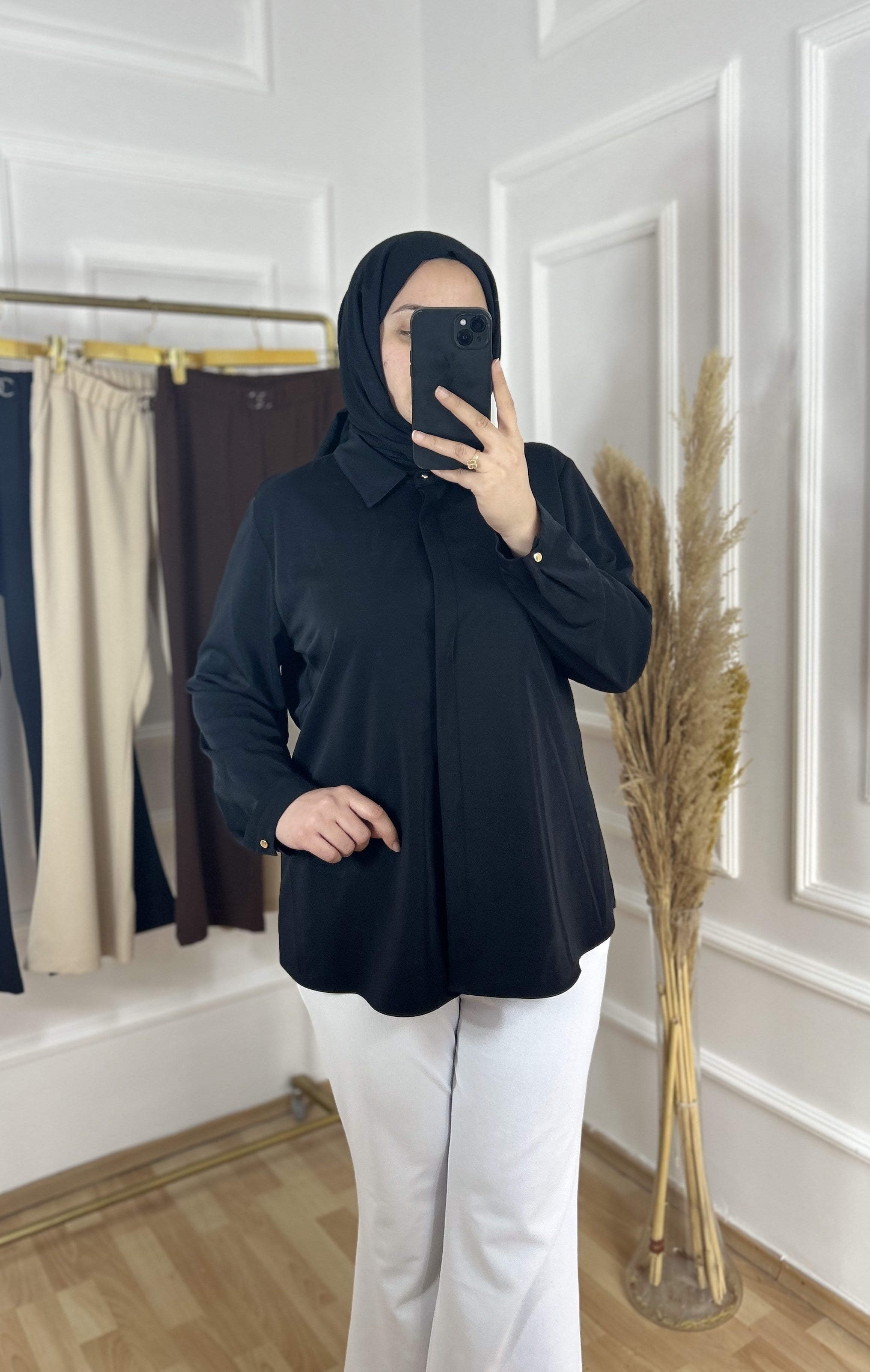 Ebru İspanyol Paça Pantolon Beyaz 28101