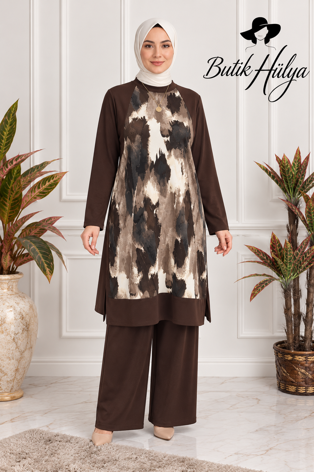 Eslem Desenli Oyşo Takım Acı Kahve 29119