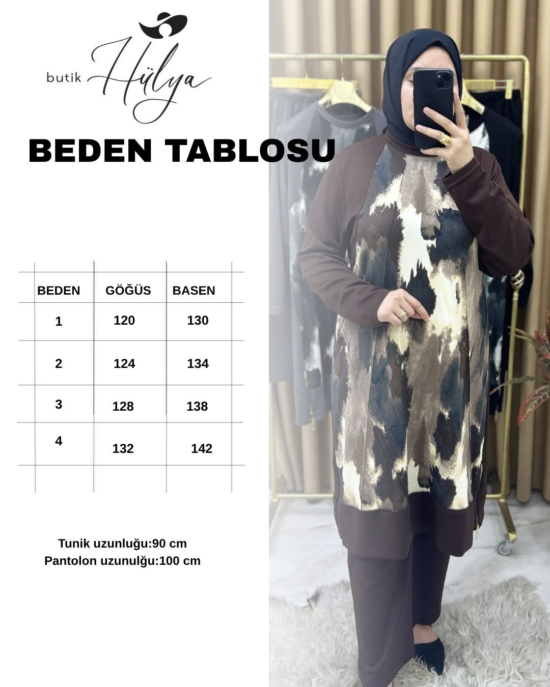 Eslem Desenli Oyşo Takım Siyah 29119