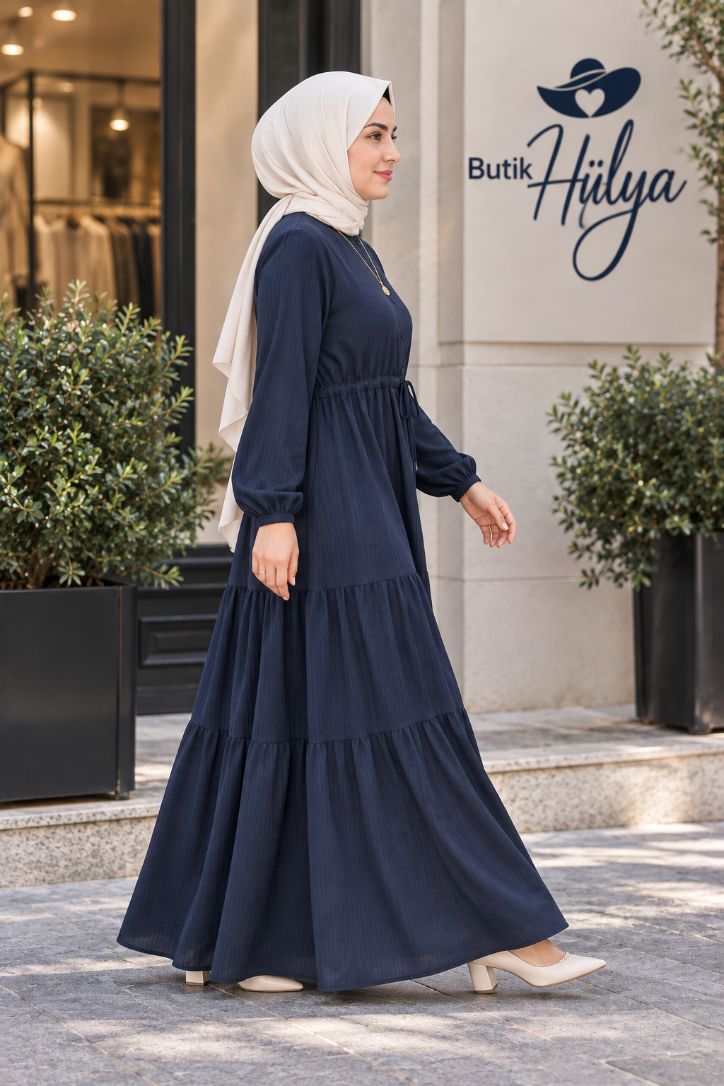 Gofre Elbise Siyah 26130
