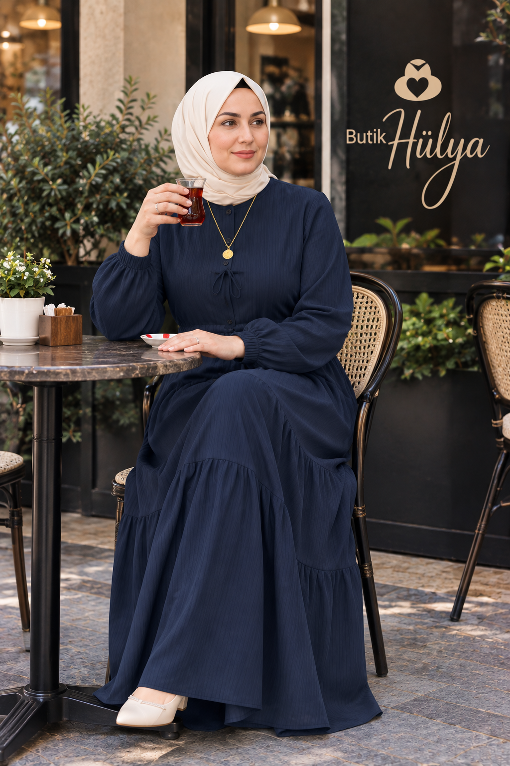 Gofre Elbise Siyah 26130