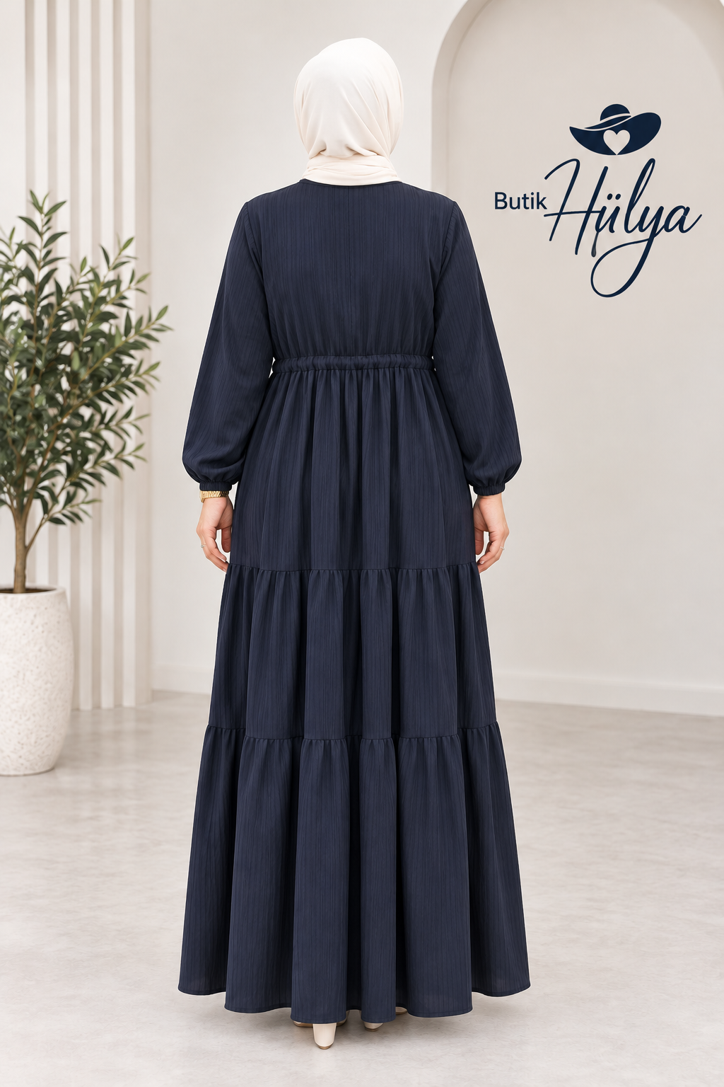 Gofre Elbise Siyah 26130