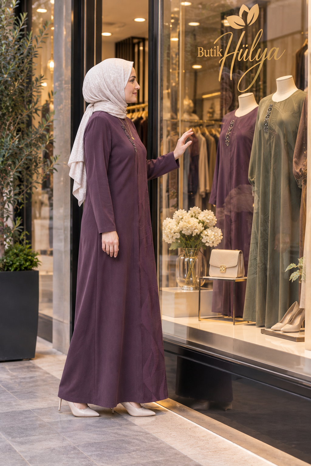 İpek Kupra Fatma Elbise Mor 26125