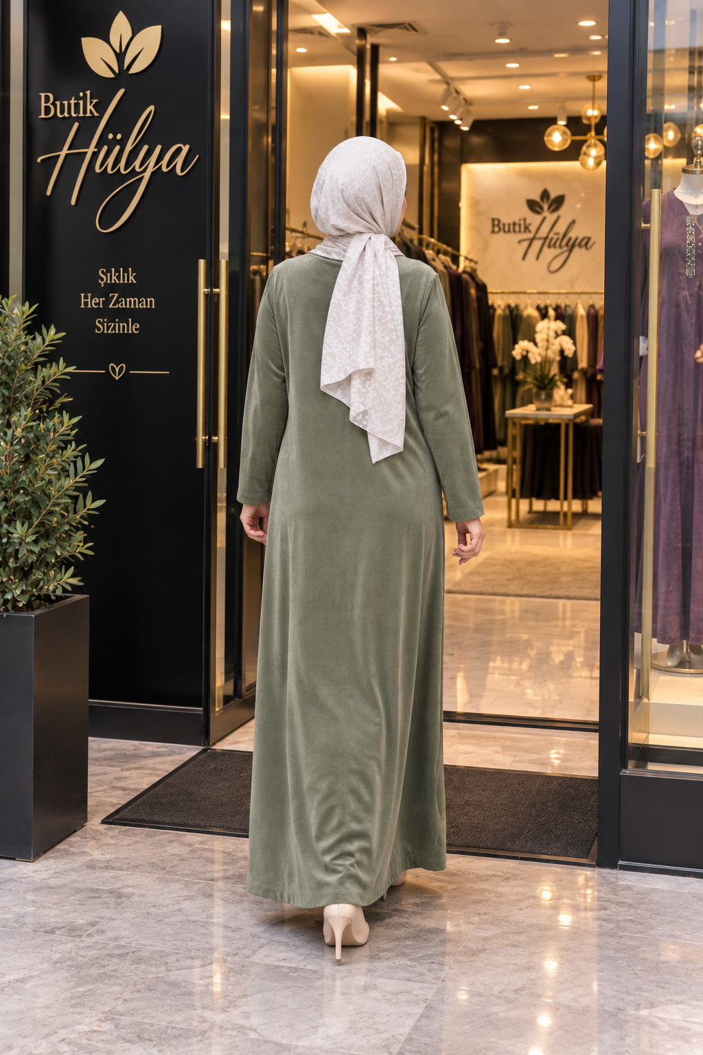 İpek Kupra Fatma Elbise Yeşil 26125