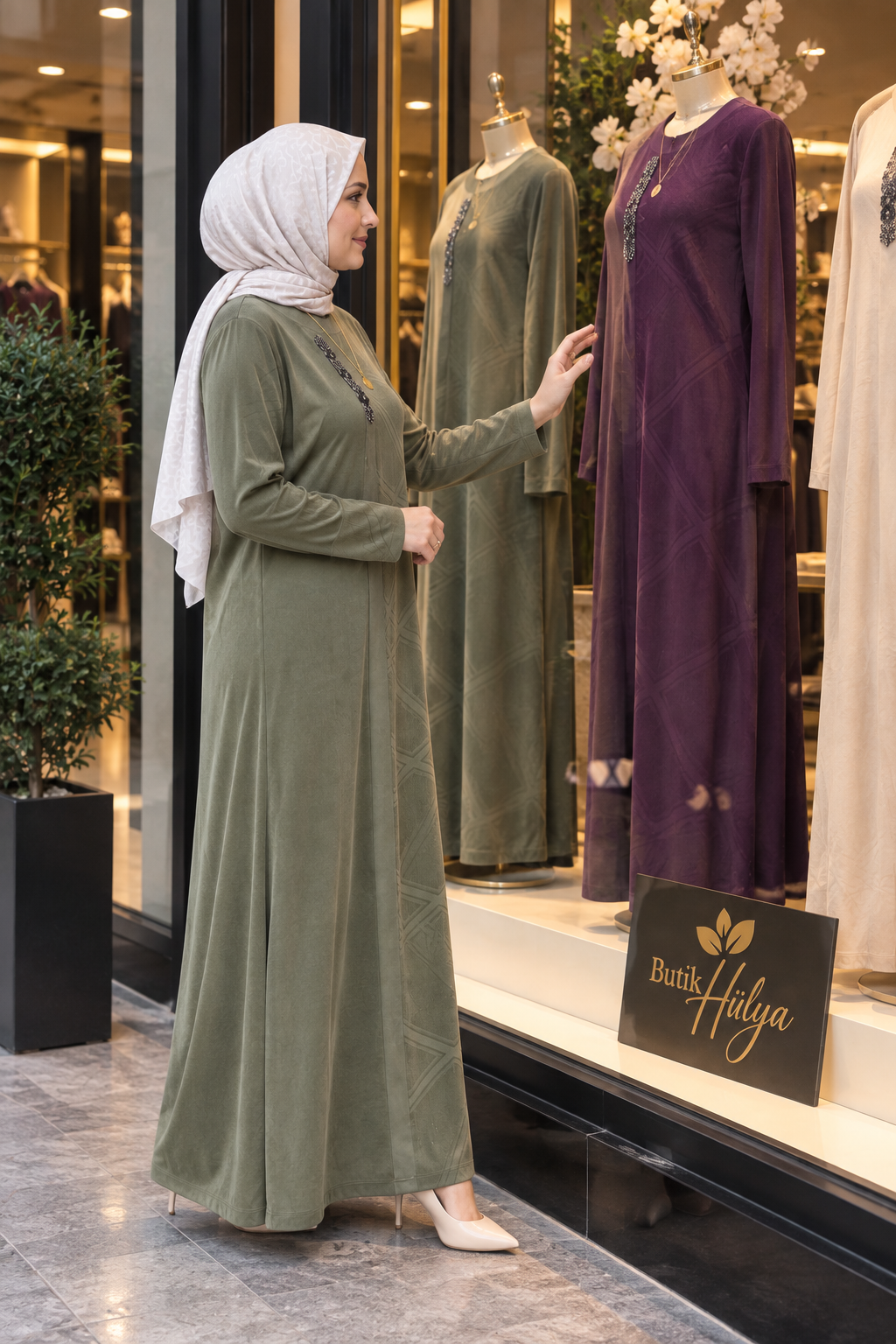 İpek Kupra Fatma Elbise Yeşil 26125