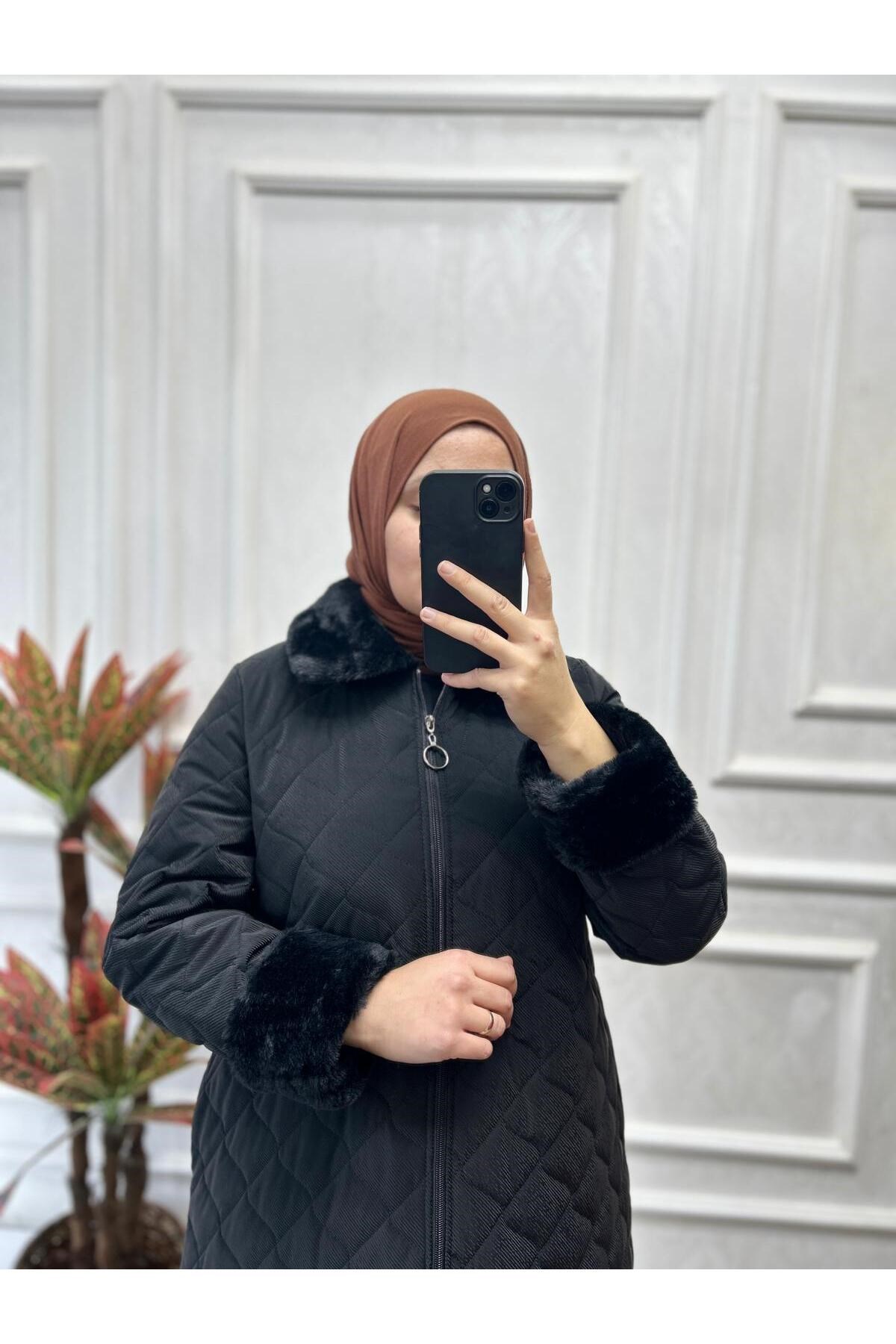 Kürk yakalı mont