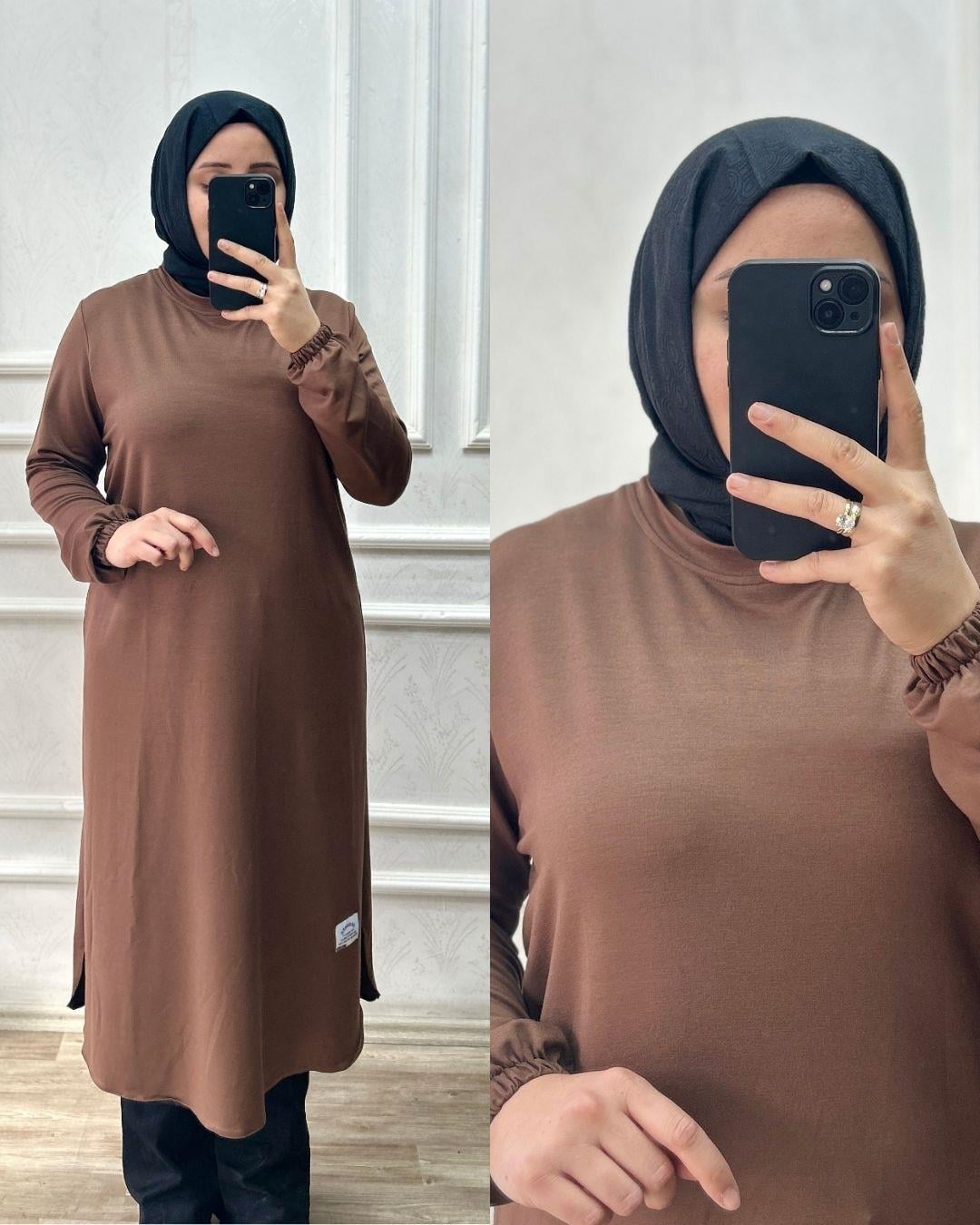 Leyla tunik karamel 32106