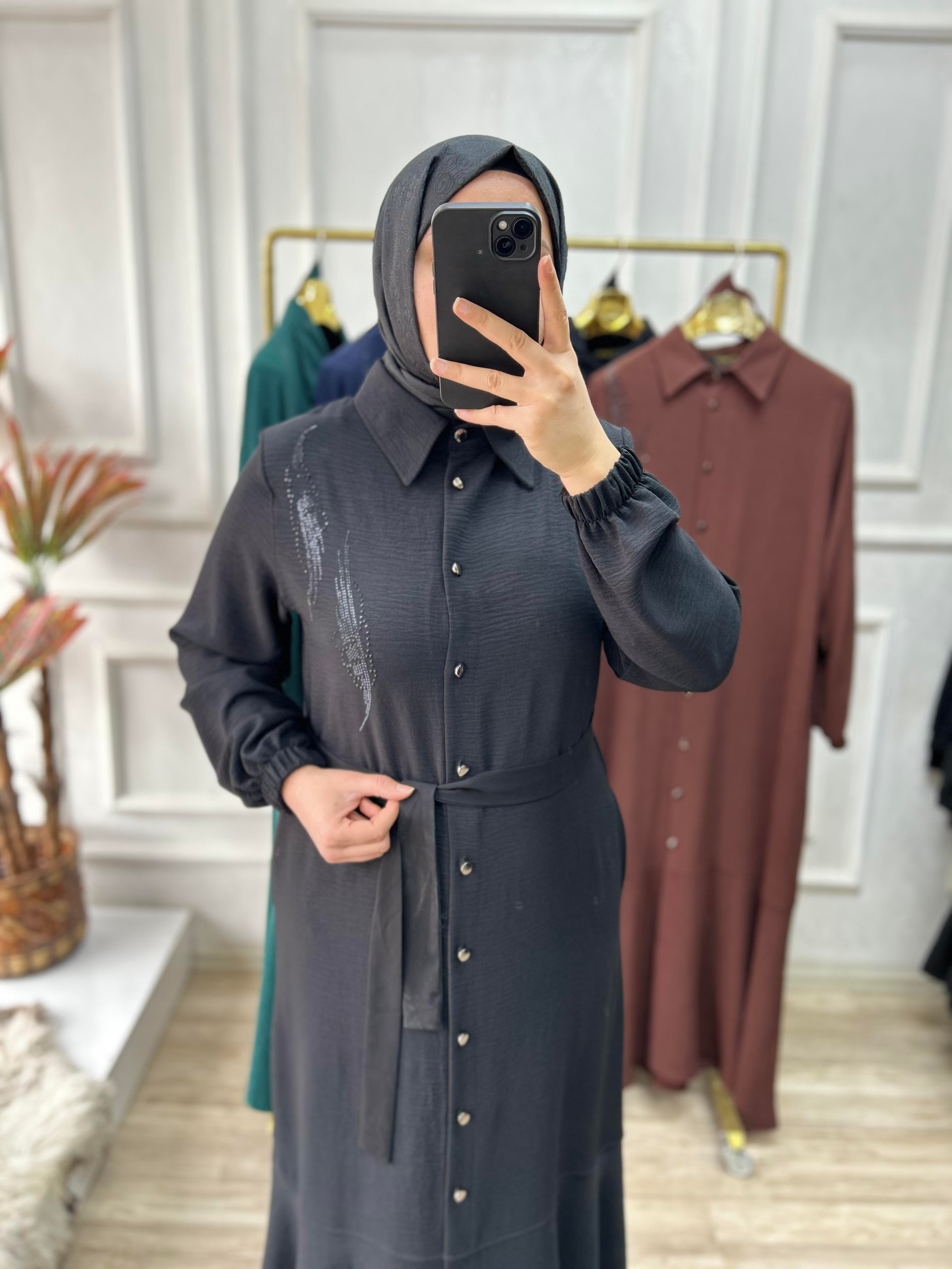 Mehlika elbise siyah 26108