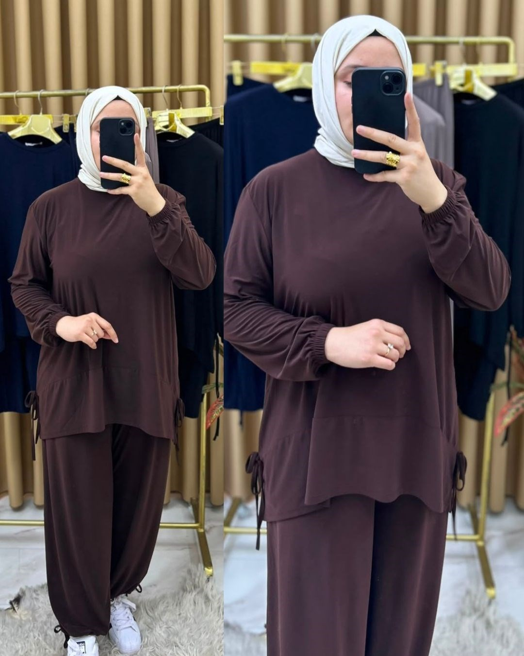 Mehtap Şalvarlı Takım Acı Kahve 29120