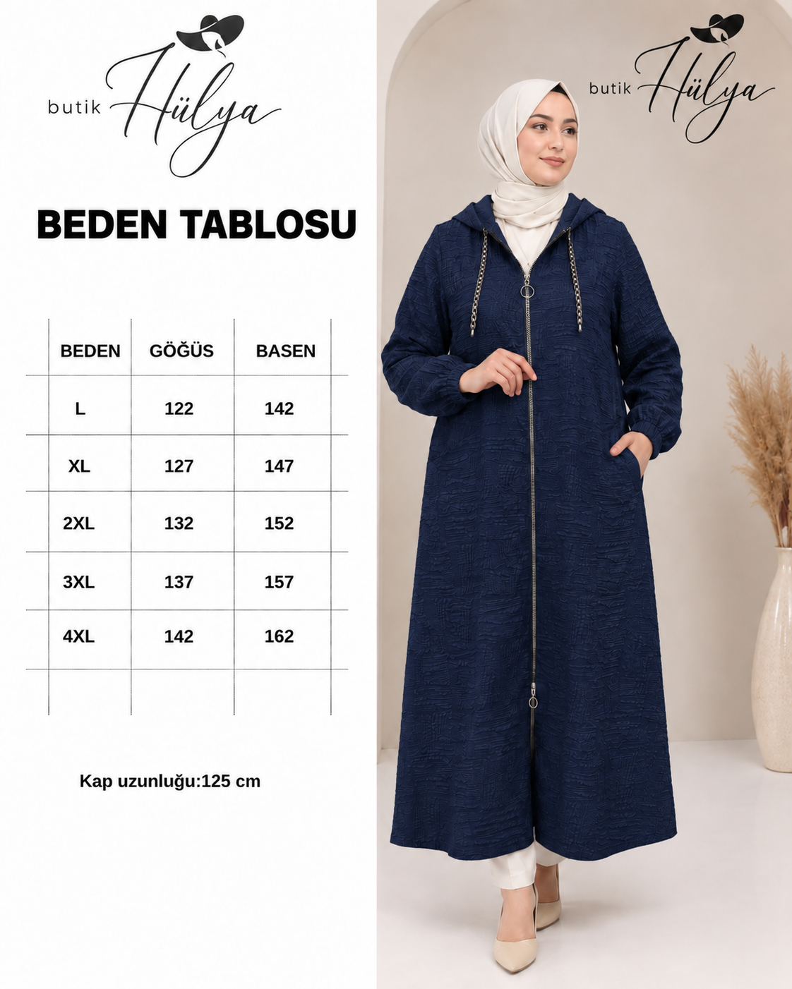 Mercan Zincir Detaylı Giy-Çık Kap Lacivert 30105