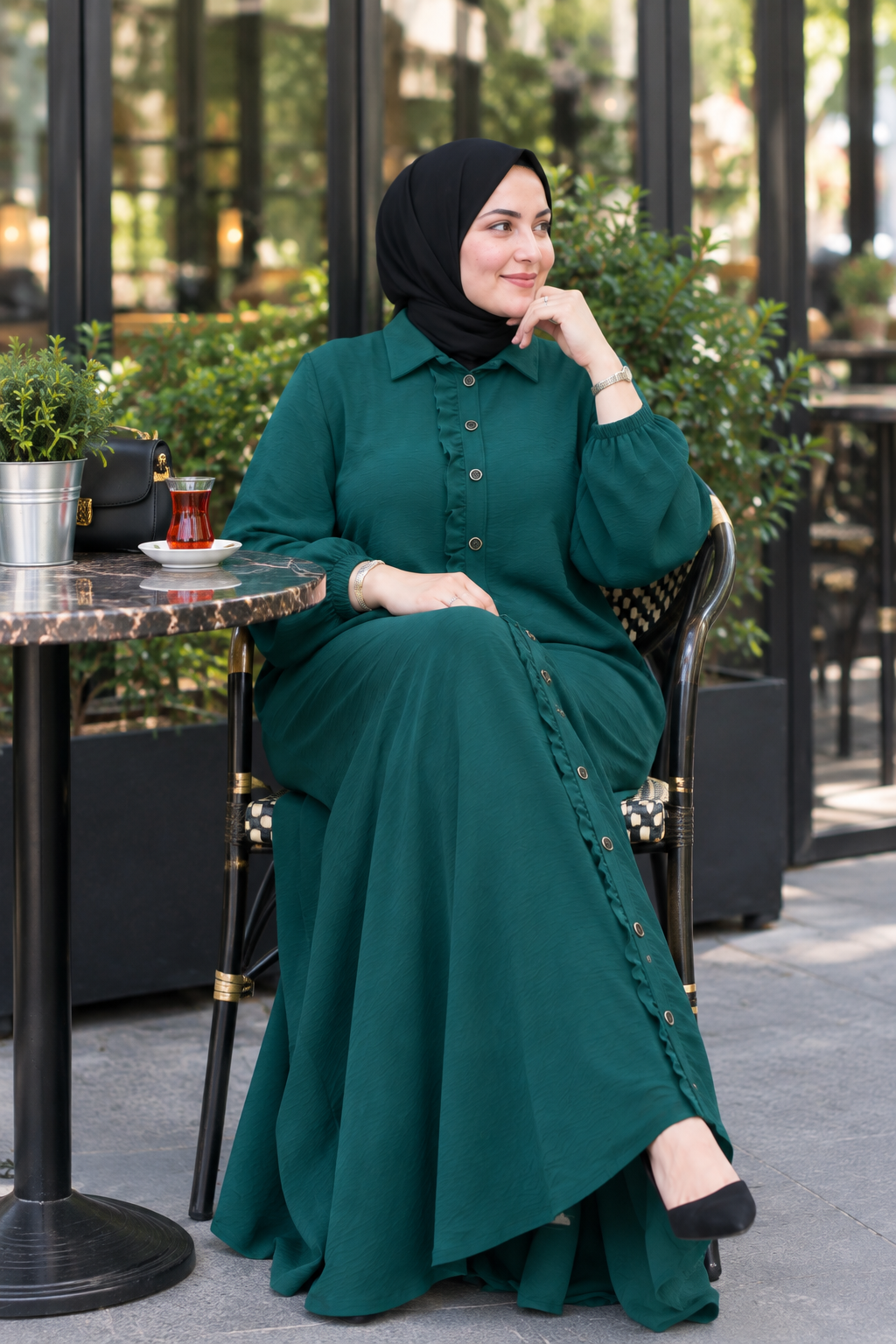 Mina Elbise yeşil  26131
