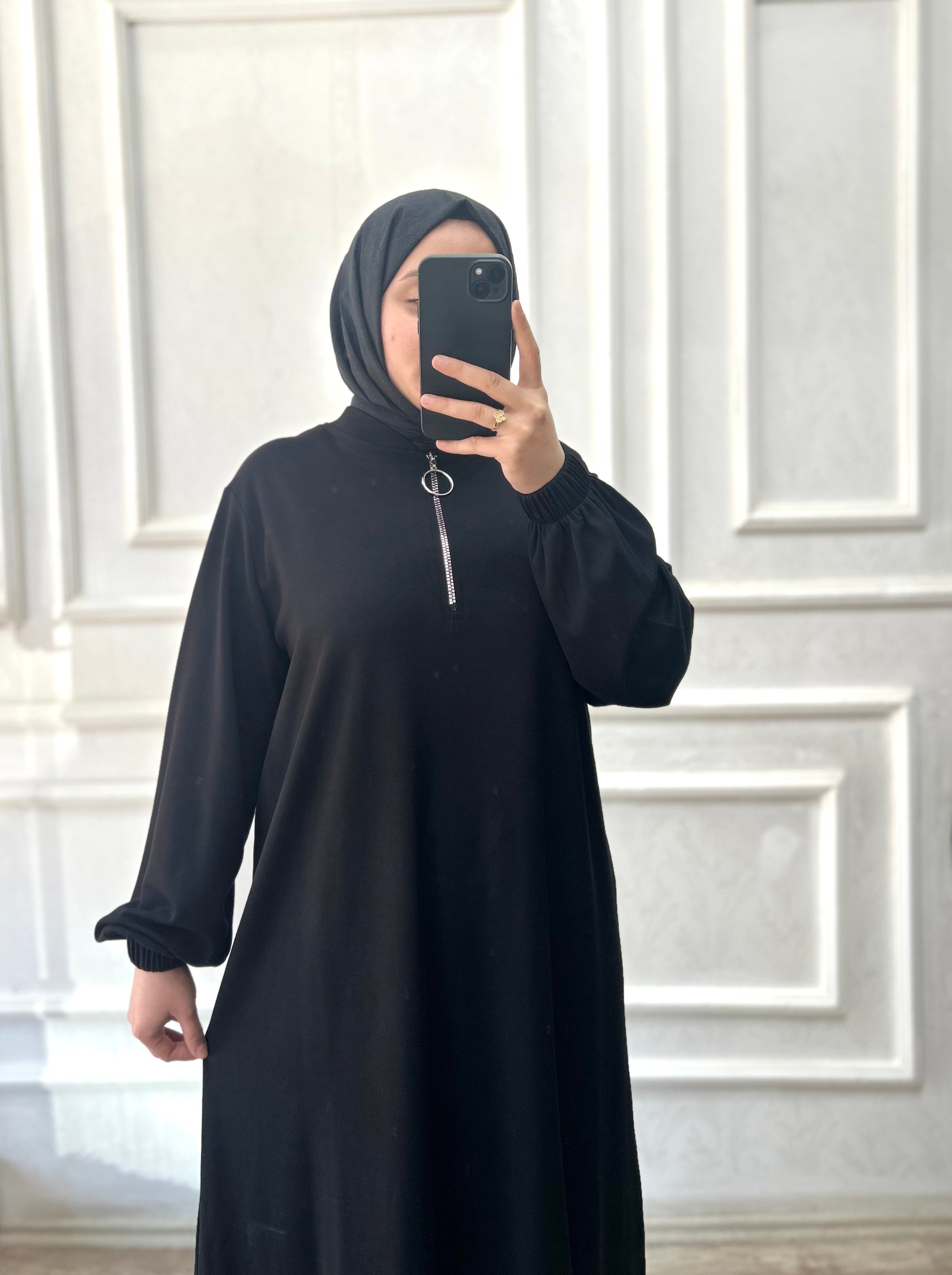 Orkide tunik fermuarlı siyah 32101 