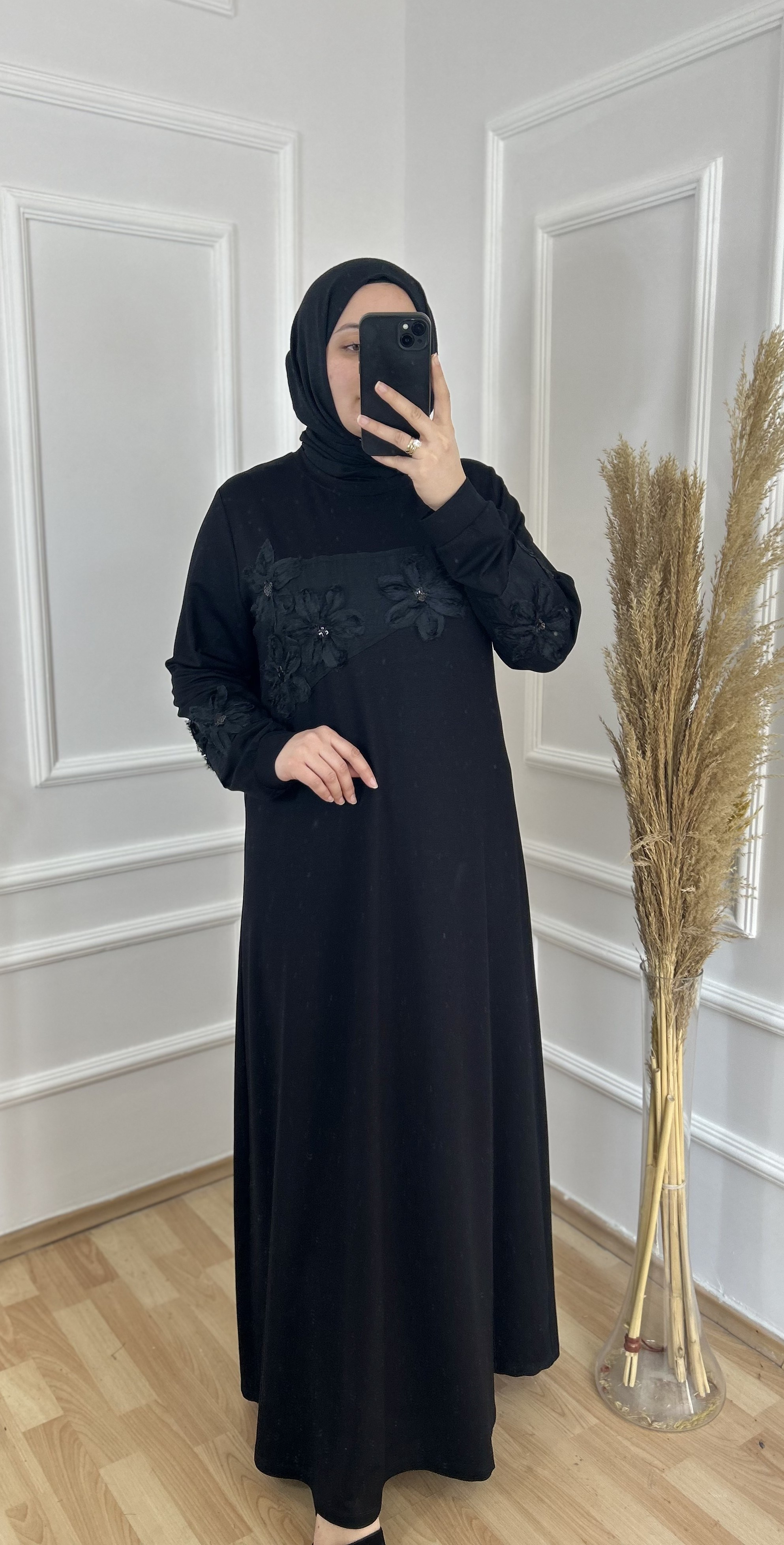 Papatya elbise siyah 26119