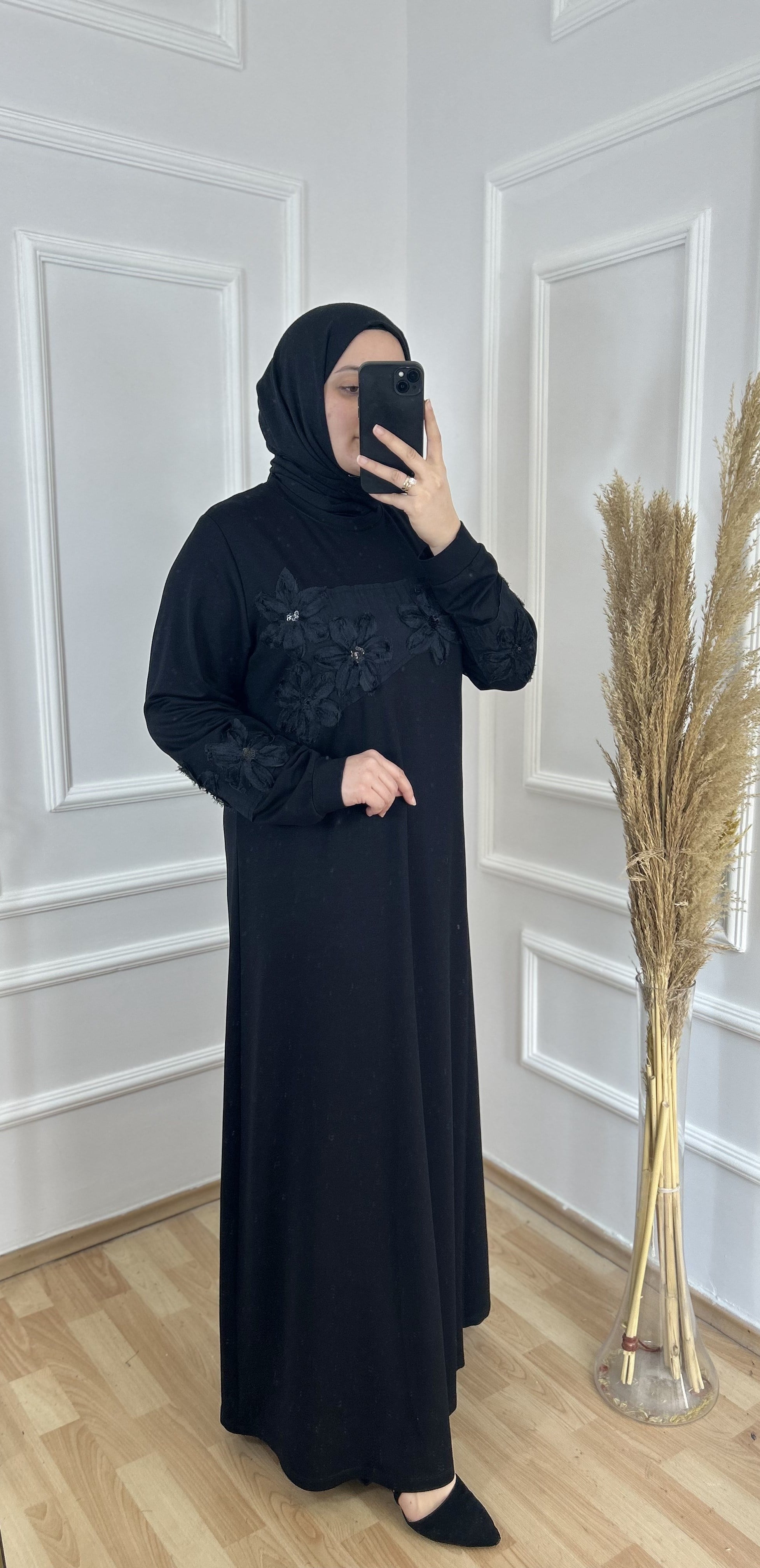 Papatya elbise siyah 26119