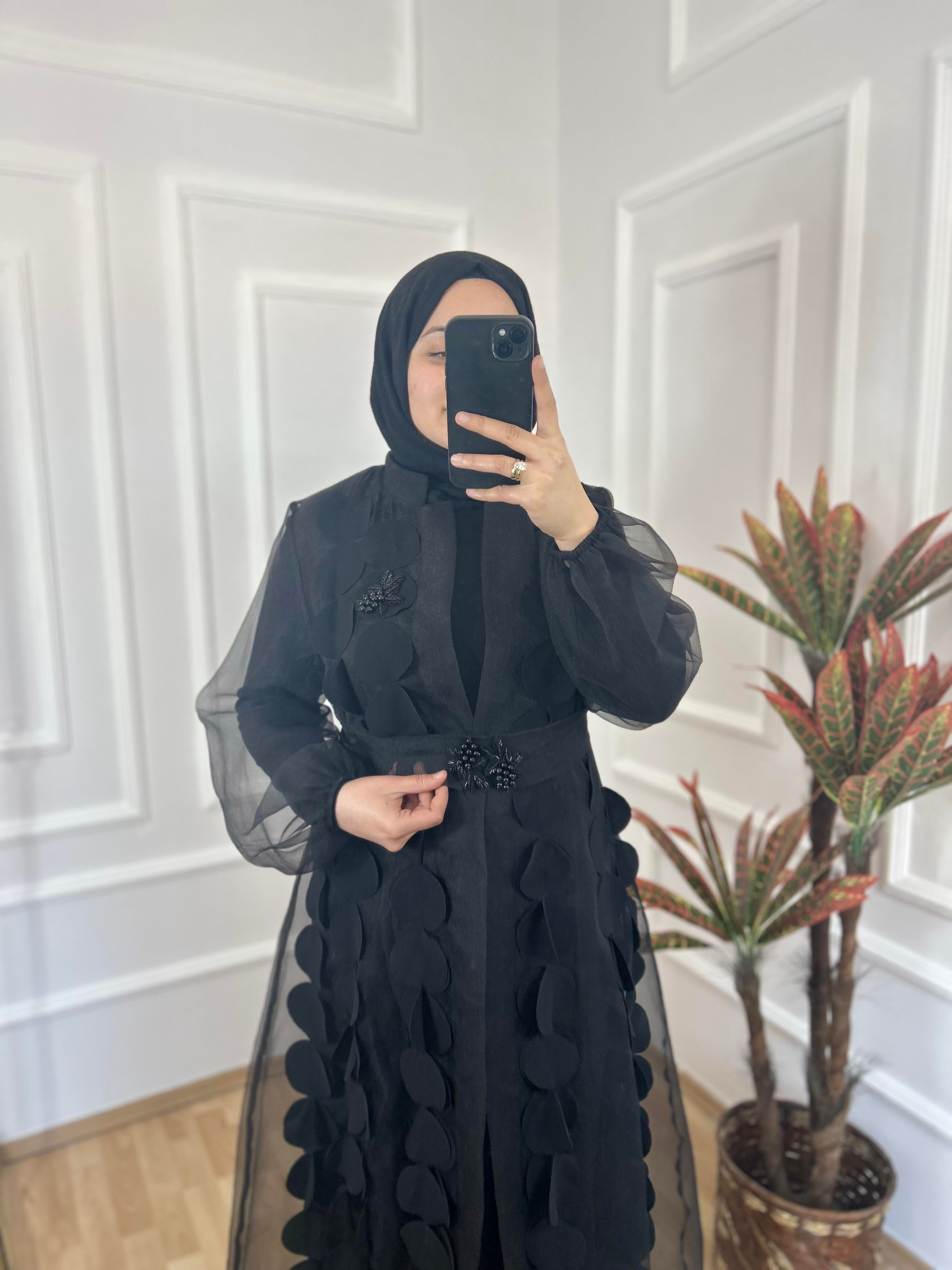 Prenses abiye siyah 36101