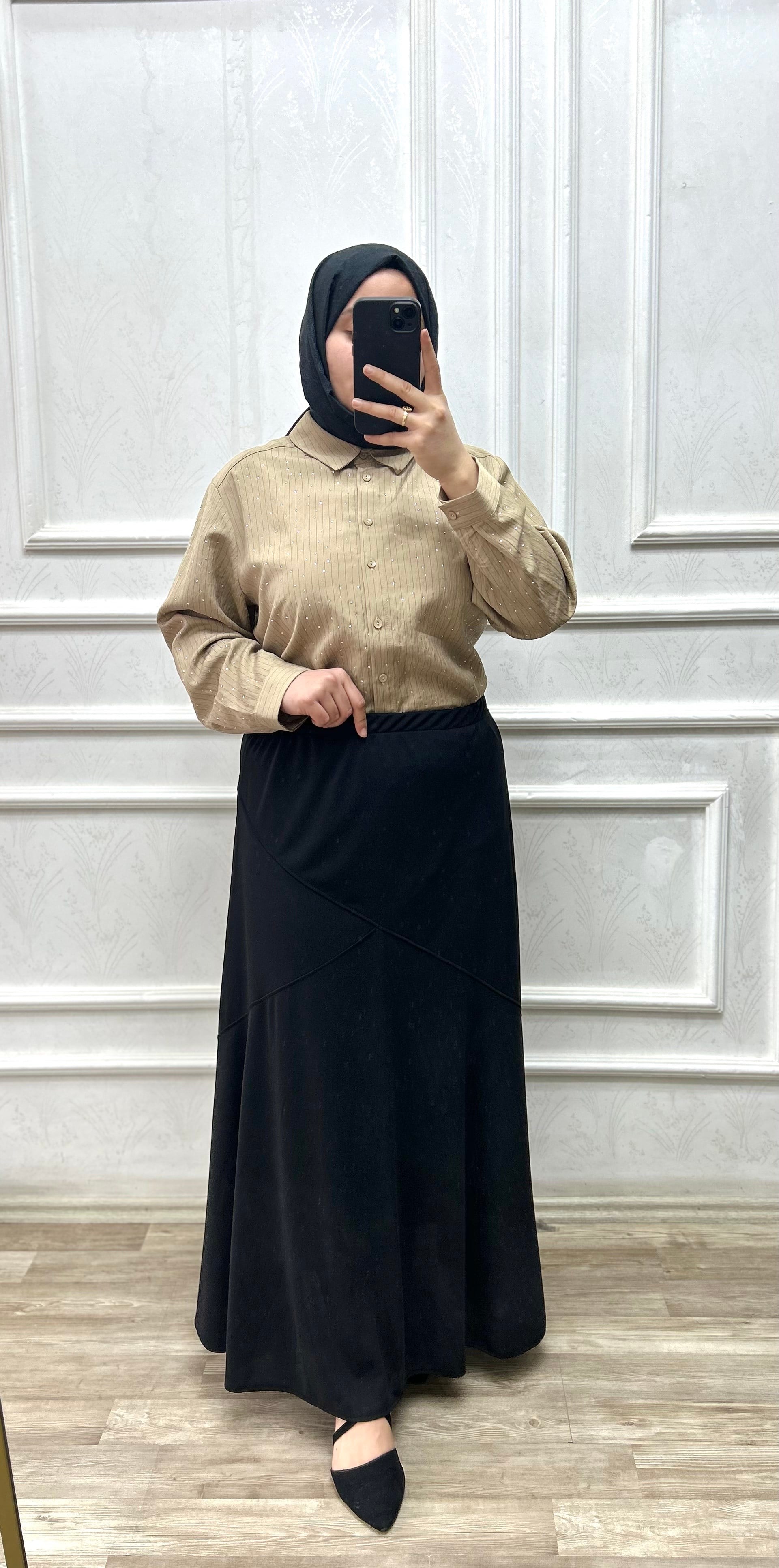 Rebeka Çapraz Etek Siyah 27103